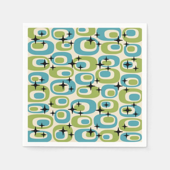 Mid Century Modern Atomic Pattern Napkin (Front)