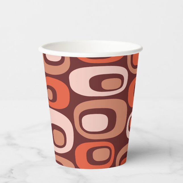Mid Century Modern Atomic Pattern Paper Cups (Front)