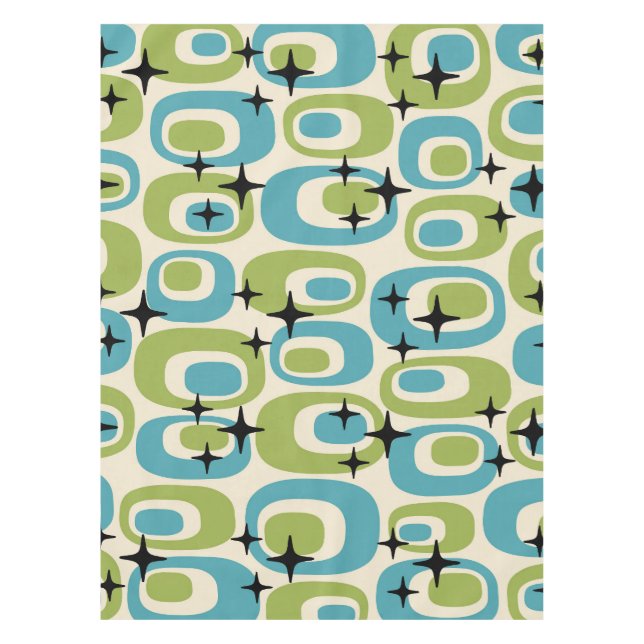 Mid Century Modern Atomic Pattern Tablecloth (Front)