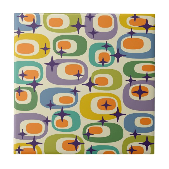 Mid Century Modern Atomic Pattern Tile (Front)