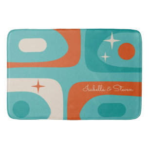 Mid-Century Modern Atomic Piquet Personalized Bath Mat