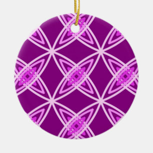 Mid Century Modern Atomic Print - Amethyst Purple Ceramic Ornament