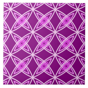 Mid Century Modern Atomic Print - Amethyst Purple Tile