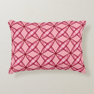 Mid Century Modern Atomic Print - Ballet Pink Accent Pillow