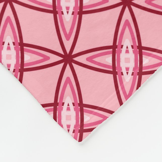Mid Century Modern Atomic Print - Ballet Pink Fleece Blanket (Corner)
