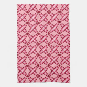 Mid Century Modern Atomic Print - Ballet Pink Kitchen Towel