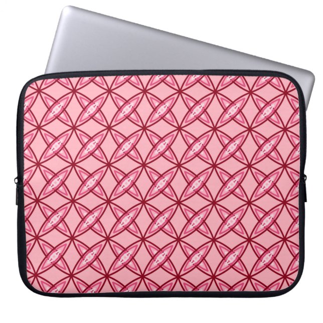 Mid Century Modern Atomic Print - Ballet Pink Laptop Sleeve (Front)