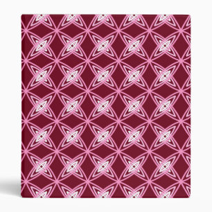 Mid Century Modern Atomic Print - Burgundy Wine Binder