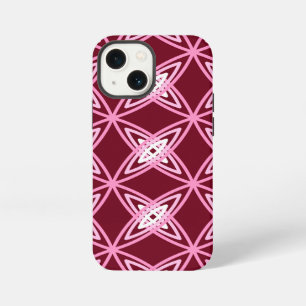 Mid Century Modern Atomic Print - Burgundy Wine iPhone 13 Mini Case