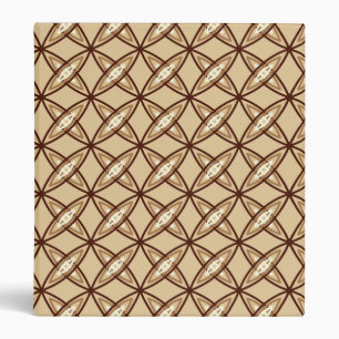 Mid Century Modern Atomic Print - Camel Tan Binder