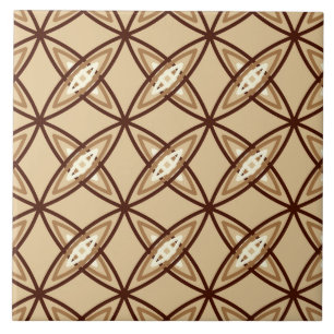 Mid Century Modern Atomic Print - Camel Tan Tile