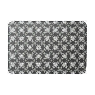 Mid Century Modern Atomic Print - Charcoal Grey Bath Mat