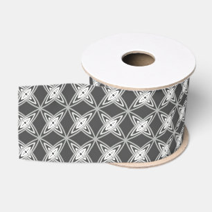 Mid Century Modern Atomic Print - Charcoal Grey Grosgrain Ribbon