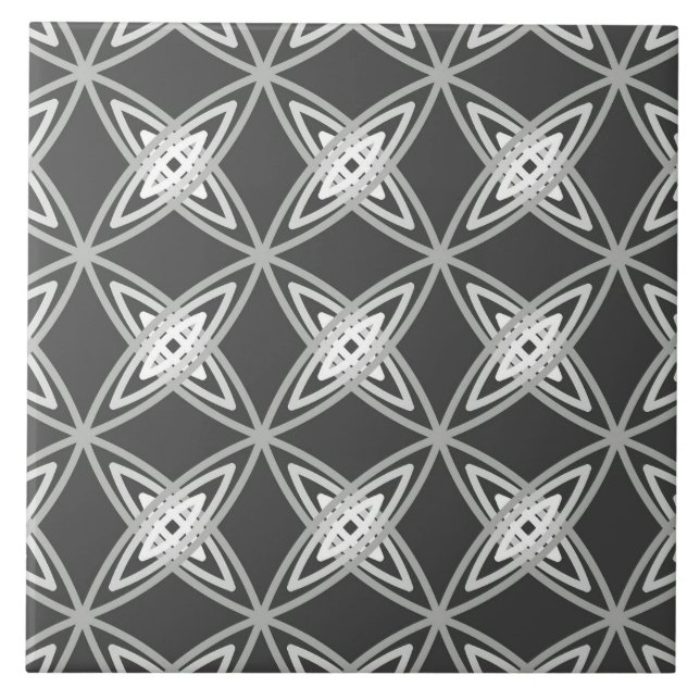 Mid Century Modern Atomic Print - Charcoal Grey Tile (Front)