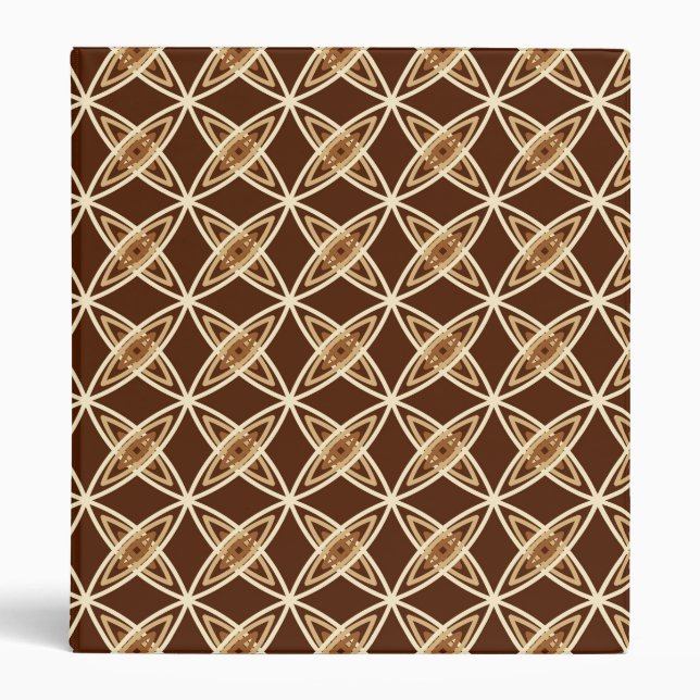 Mid Century Modern Atomic Print - Chocolate Brown Binder (Front)