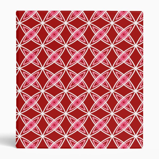 Mid Century Modern Atomic Print - Dark Red Binder (Front)