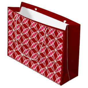 Mid Century Modern Atomic Print - Dark Red Large Gift Bag