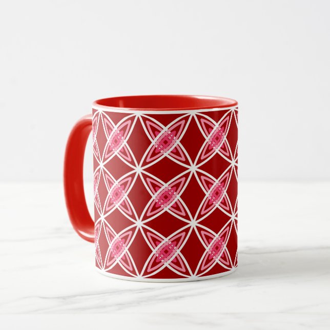 Mid Century Modern Atomic Print - Dark Red Mug (Front Left)
