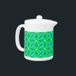 Mid Century Modern Atomic Print - Jade Green<br><div class="desc">Mid-Century Modern ‘Atomic” geometric pattern of concentric elliptical rings - pale jade green,  peacock and cobalt blue on a deep jade green background</div>
