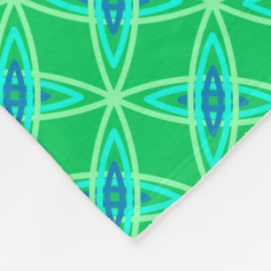 Mid Century Modern Atomic Print - Jade Green Fleece Blanket
