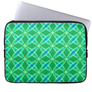 Mid Century Modern Atomic Print - Jade Green Laptop Sleeve