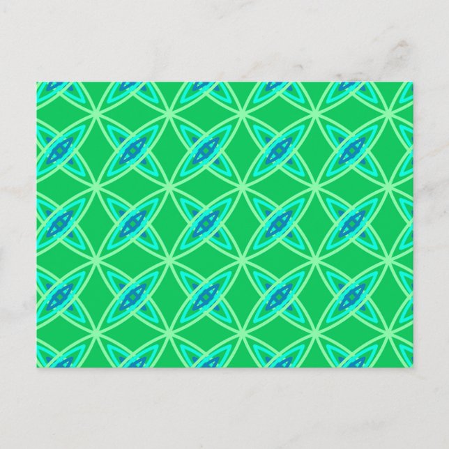 Mid Century Modern Atomic Print - Jade Green Postcard (Front)