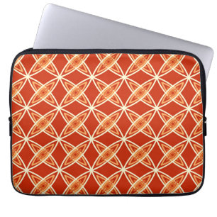 Mid Century Modern Atomic Print - Mandarin Orange Laptop Sleeve
