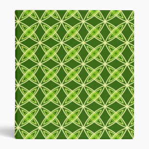 Mid Century Modern Atomic Print - Olive Green Binder