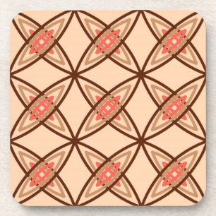 Mid Century Modern Atomic Print - Pastel Peach Coaster
