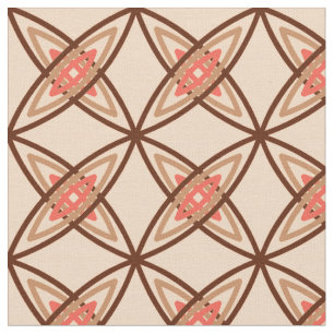 Mid Century Modern Atomic Print - Pastel Peach Fabric