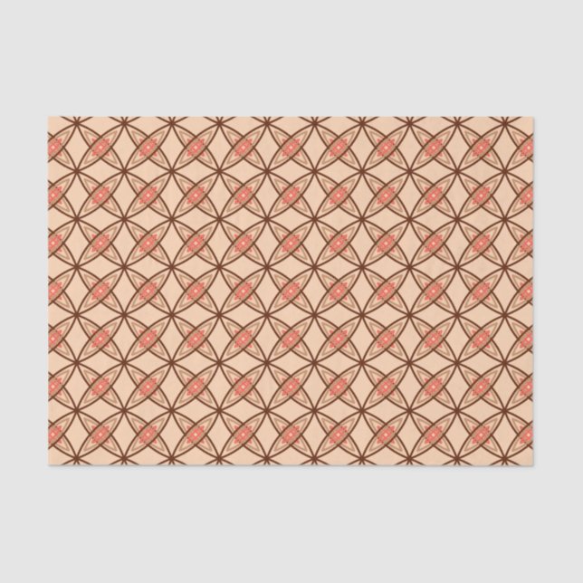 Mid Century Modern Atomic Print - Pastel Peach Tissue Paper (Front)