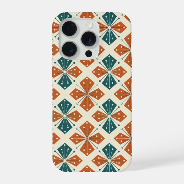 Mid-Century Modern Atomic Starburst(L) iPhone Case (Back)