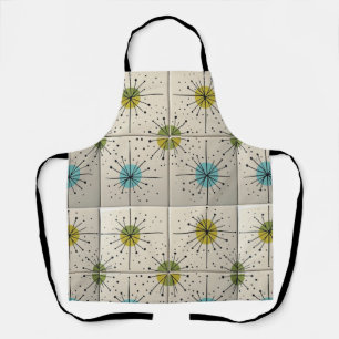 Mid Century Modern Atomic Starburst Pattern Apron