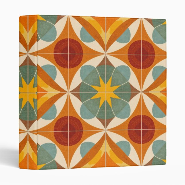Mid Century Modern Atomic Starburst Pattern Binder (Front/Spine)