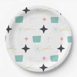 Mid Century Modern Atomic Stars  Paper Plate
