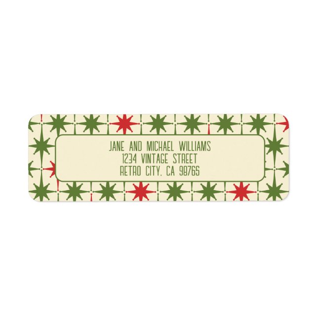 Mid Century Modern Atomic Stars Retro Christmas (Front)