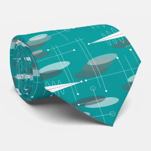 Mid-Century Modern Atomic Tie Teal