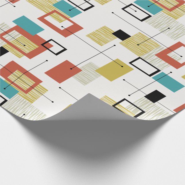 Mid-Century Modern Atomic Wrapping Paper (Corner)