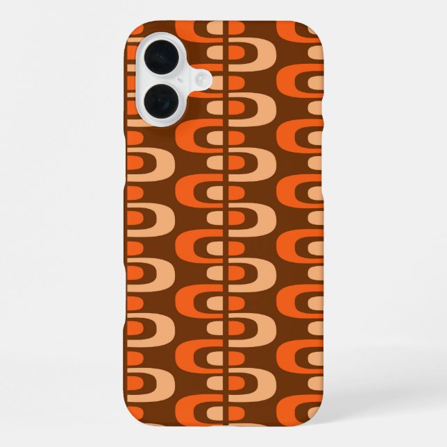 Mid-Century Modern Atomic Zipper Pattern iPhone Case (Back)