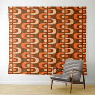 Mid-Century Modern Atomic Zipper Pattern Tapestry