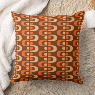 Mid-Century Modern Atomic Zipper Pattern Throw Pillow