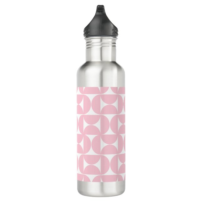 Mid Century Modern Baby Pink And White Pattern 710 Ml Water Bottle (Right)
