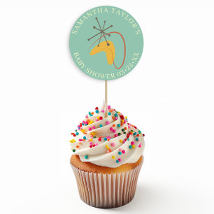 Mid-Century Modern Baby Shower Favour Sticker 