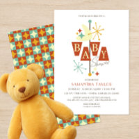 Mid-Century Modern Baby Shower Invitation 