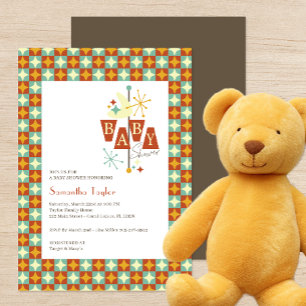 Mid Century Modern Baby Shower Invitation – Retro 