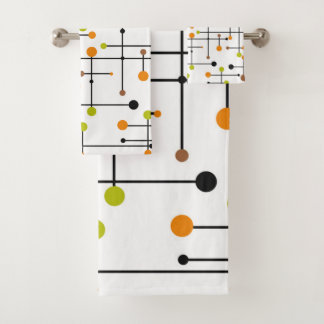 Mid century modern bath towel set