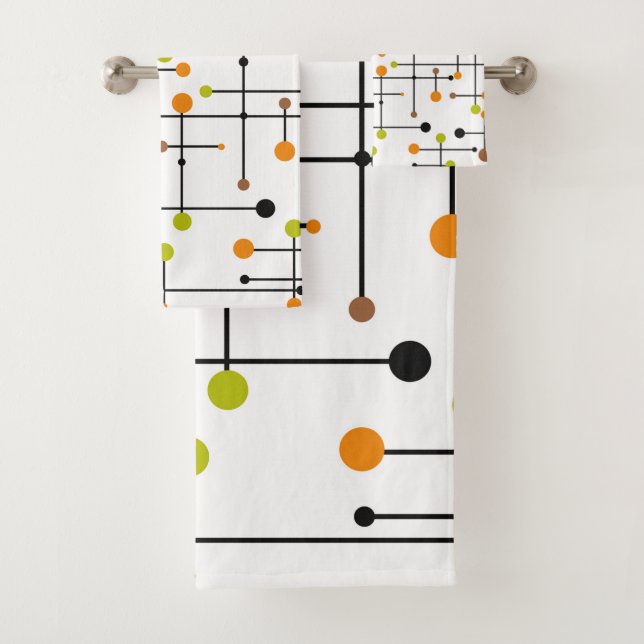 Mid century modern  bath towel set (Insitu)