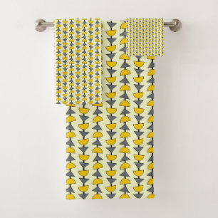 MID-CENTURY MODERN BATH TOWEL SET
