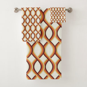 Mid century modern  bath towel set