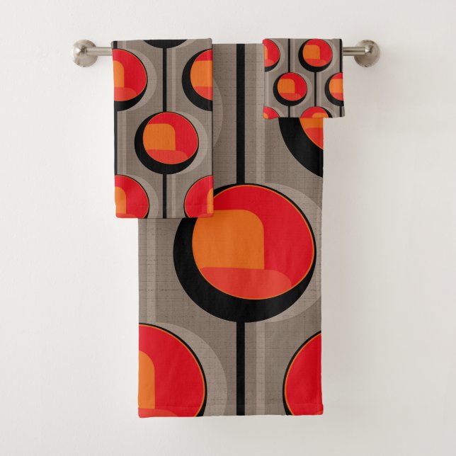 Mid century modern  bath towel set (Insitu)